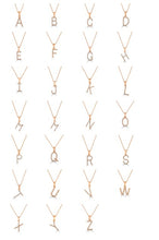 Load image into Gallery viewer, 14K Gold Diamond Small Initial A-Z Necklace 16-18"