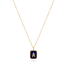 Load image into Gallery viewer, Rectangle Diamond & Gemstone 14K Yellow Gold Initial Layering Pendant