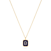 Load image into Gallery viewer, Rectangle Diamond & Gemstone 14K Yellow Gold Initial Layering Pendant