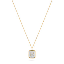 Load image into Gallery viewer, Rectangle Diamond & Gemstone 14K Yellow Gold Initial Layering Pendant