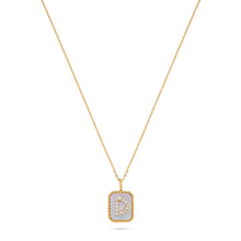 Load image into Gallery viewer, Rectangle Diamond & Gemstone 14K Yellow Gold Initial Layering Pendant