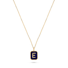 Load image into Gallery viewer, Rectangle Diamond & Gemstone 14K Yellow Gold Initial Layering Pendant