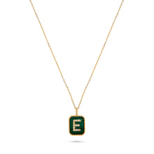 Load image into Gallery viewer, Rectangle Diamond & Gemstone 14K Yellow Gold Initial Layering Pendant