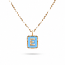 Load image into Gallery viewer, Rectangle Diamond & Gemstone 14K Yellow Gold Initial Layering Pendant