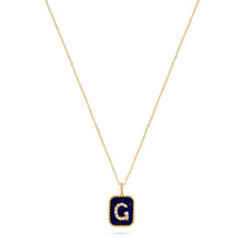 Load image into Gallery viewer, Rectangle Diamond & Gemstone 14K Yellow Gold Initial Layering Pendant