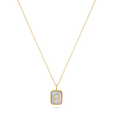 Load image into Gallery viewer, Rectangle Diamond & Gemstone 14K Yellow Gold Initial Layering Pendant