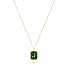 Load image into Gallery viewer, Rectangle Diamond & Gemstone 14K Yellow Gold Initial Layering Pendant
