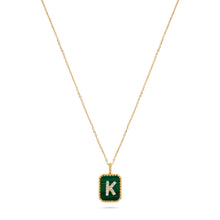 Load image into Gallery viewer, Rectangle Diamond & Gemstone 14K Yellow Gold Initial Layering Pendant