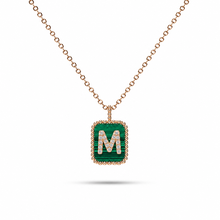 Load image into Gallery viewer, 14K Yellow Gold Diamond & Gemstone Initial Layering Pendant