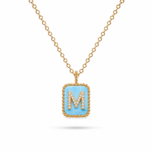 Load image into Gallery viewer, 14K Yellow Gold Diamond & Gemstone Initial Layering Pendant