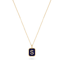Load image into Gallery viewer, Rectangle Diamond & Gemstone 14K Yellow Gold Initial Layering Pendant
