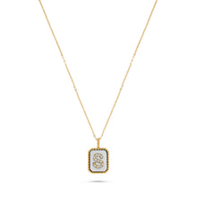 Load image into Gallery viewer, Rectangle Diamond & Gemstone 14K Yellow Gold Initial Layering Pendant