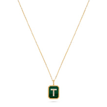 Load image into Gallery viewer, Rectangle Diamond & Gemstone 14K Yellow Gold Initial Layering Pendant