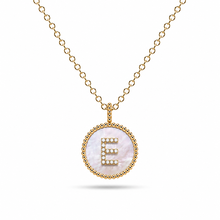 Load image into Gallery viewer, 14K Yellow Gold Diamond & Gemstone Initial Layering Pendant