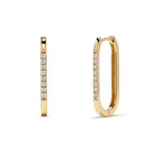 Load image into Gallery viewer, 14K Gold Diamond Hoop Earrings - Lengths 1/2" to 1 1/4" inch *Best Sellers*