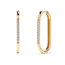 Load image into Gallery viewer, 14K Gold Diamond Hoop Earrings - Lengths 1/2" to 1 1/4" inch *Best Sellers*