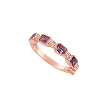 Load image into Gallery viewer, 14K Rose Gold Pink Sapphire & Diamond Band