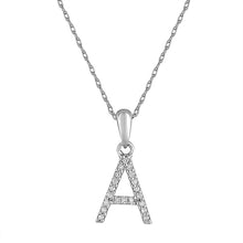 Load image into Gallery viewer, 14K Gold Diamond Small Initial A-Z Necklace 16-18"