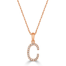 Load image into Gallery viewer, 14K Gold Diamond Small Initial A-Z Necklace 16-18"