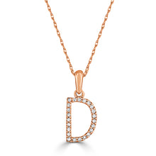Load image into Gallery viewer, 14K Gold Diamond Small Initial A-Z Necklace 16-18"