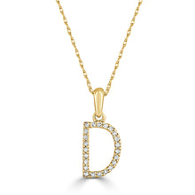 Load image into Gallery viewer, 14K Gold Diamond Small Initial A-Z Necklace 16-18"