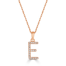 Load image into Gallery viewer, 14K Gold Diamond Small Initial A-Z Necklace 16-18"