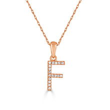 Load image into Gallery viewer, 14K Gold Diamond Small Initial A-Z Necklace 16-18"