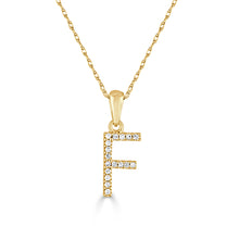 Load image into Gallery viewer, 14K Gold Diamond Small Initial A-Z Necklace 16-18"