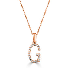 Load image into Gallery viewer, 14K Gold Diamond Small Initial A-Z Necklace 16-18"