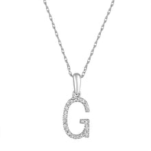 Load image into Gallery viewer, 14K Gold Diamond Small Initial A-Z Necklace 16-18"