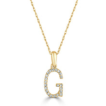 Load image into Gallery viewer, 14K Gold Diamond Small Initial A-Z Necklace 16-18"