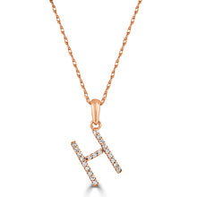Load image into Gallery viewer, 14K Gold Diamond Small Initial A-Z Necklace 16-18"