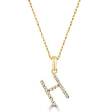 Load image into Gallery viewer, 14K Gold Diamond Small Initial A-Z Necklace 16-18"