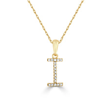 Load image into Gallery viewer, 14K Gold Diamond Small Initial A-Z Necklace 16-18"