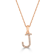 Load image into Gallery viewer, 14K Gold Diamond Small Initial A-Z Necklace 16-18"