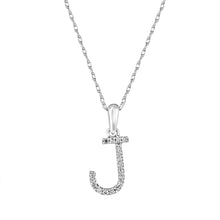 Load image into Gallery viewer, 14K Gold Diamond Small Initial A-Z Necklace 16-18"