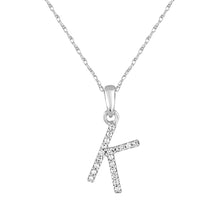 Load image into Gallery viewer, 14K Gold Diamond Small Initial A-Z Necklace 16-18"