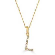 Load image into Gallery viewer, 14K Gold Diamond Small Initial A-Z Necklace 16-18"
