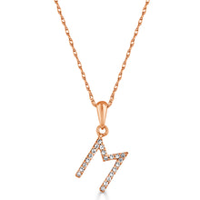 Load image into Gallery viewer, 14K Gold Diamond Small Initial A-Z Necklace 16-18"