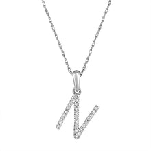 Load image into Gallery viewer, 14K Gold Diamond Small Initial A-Z Necklace 16-18"