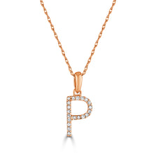 Load image into Gallery viewer, 14K Gold Diamond Small Initial A-Z Necklace 16-18"