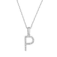Load image into Gallery viewer, 14K Gold Diamond Small Initial A-Z Necklace 16-18"