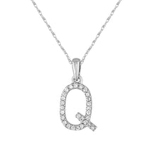 Load image into Gallery viewer, 14K Gold Diamond Small Initial A-Z Necklace 16-18"