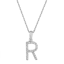 Load image into Gallery viewer, 14K Gold Diamond Small Initial A-Z Necklace 16-18"