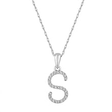 Load image into Gallery viewer, 14K Gold Diamond Small Initial A-Z Necklace 16-18"