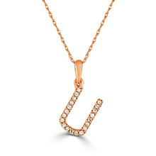 Load image into Gallery viewer, 14K Gold Diamond Small Initial A-Z Necklace 16-18"