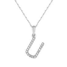 Load image into Gallery viewer, 14K Gold Diamond Small Initial A-Z Necklace 16-18"