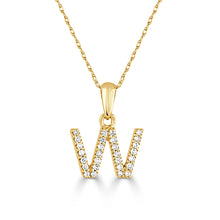 Load image into Gallery viewer, 14K Gold Diamond Small Initial A-Z Necklace 16-18"