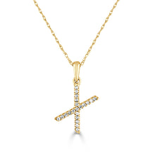 Load image into Gallery viewer, 14K Gold Diamond Small Initial A-Z Necklace 16-18"