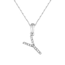 Load image into Gallery viewer, 14K Gold Diamond Small Initial A-Z Necklace 16-18"